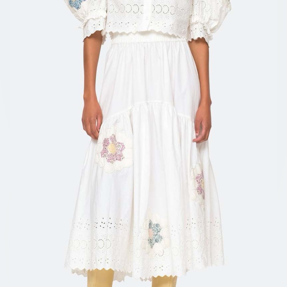 Sea New York White Skirt with Patchwork